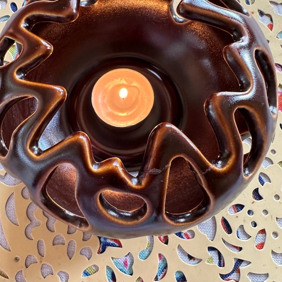 PartyLite Rich Brown Ceramic Base - Picture 6 of 6